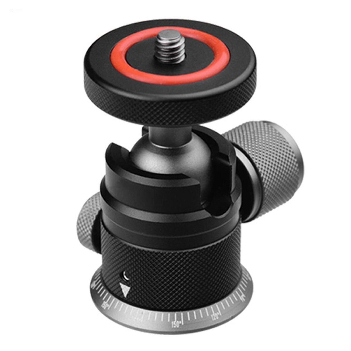 Mini Ball Head with 1/4" Screw 360 Degree Pan Adapter for Light Stand DSLR