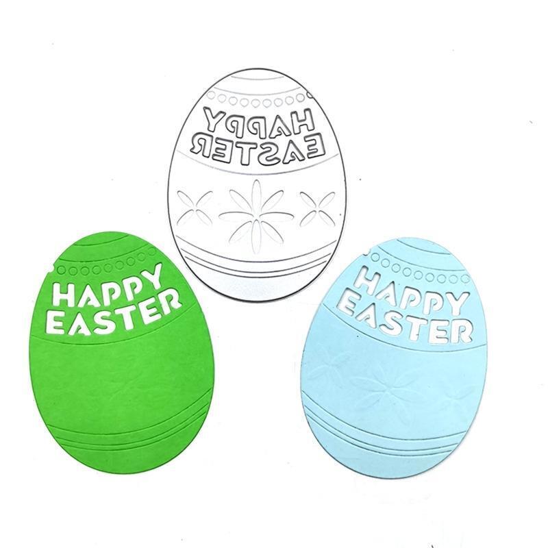 Happy Easter Egg Metal Cutting Dies Stencil DIY Scrapbooking Embossing Tool Card