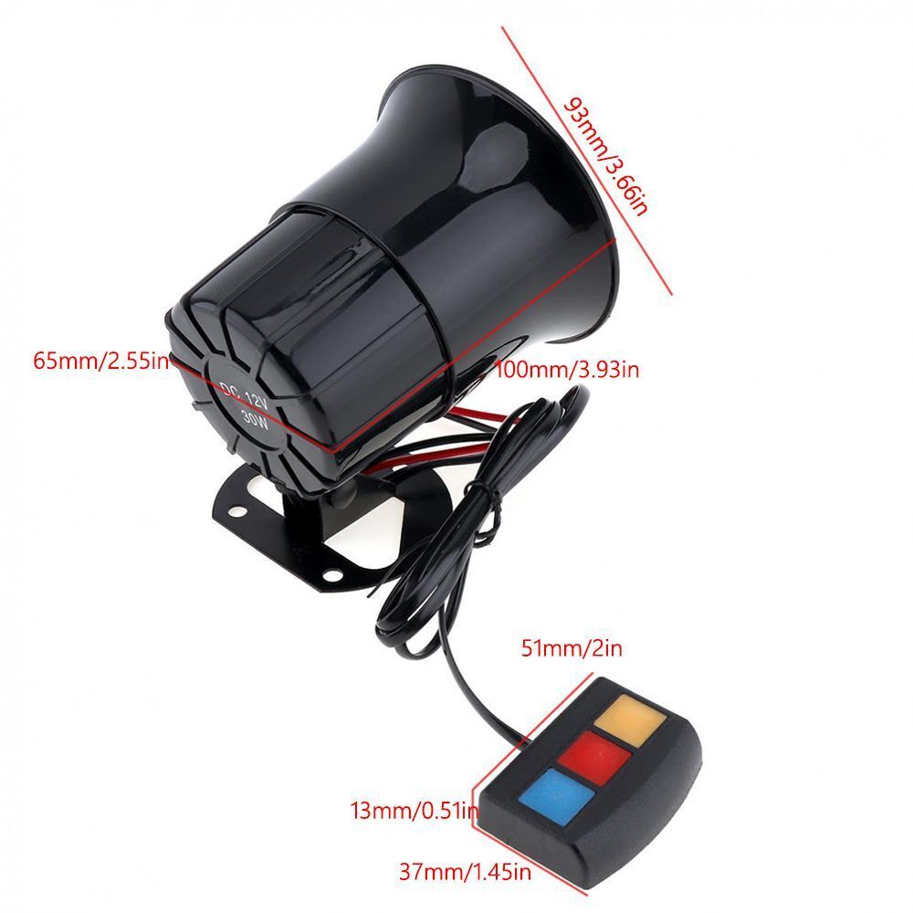 Van Truck 12V 30W 3 Sounds Speaker for Motorcycles Emergency Sound Amplifier