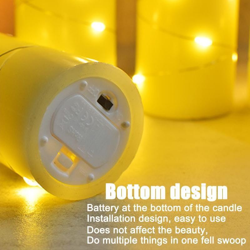 Set of 5 Battery Candles Flameless Candles LED Candle Paraffin Material for Room