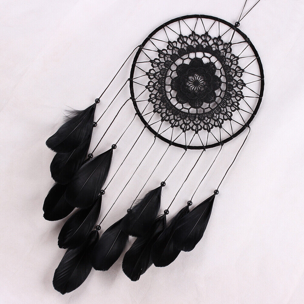 Handmade Lace Dream Catcher Feather Bead Wall Hanging Home Decoration Gift