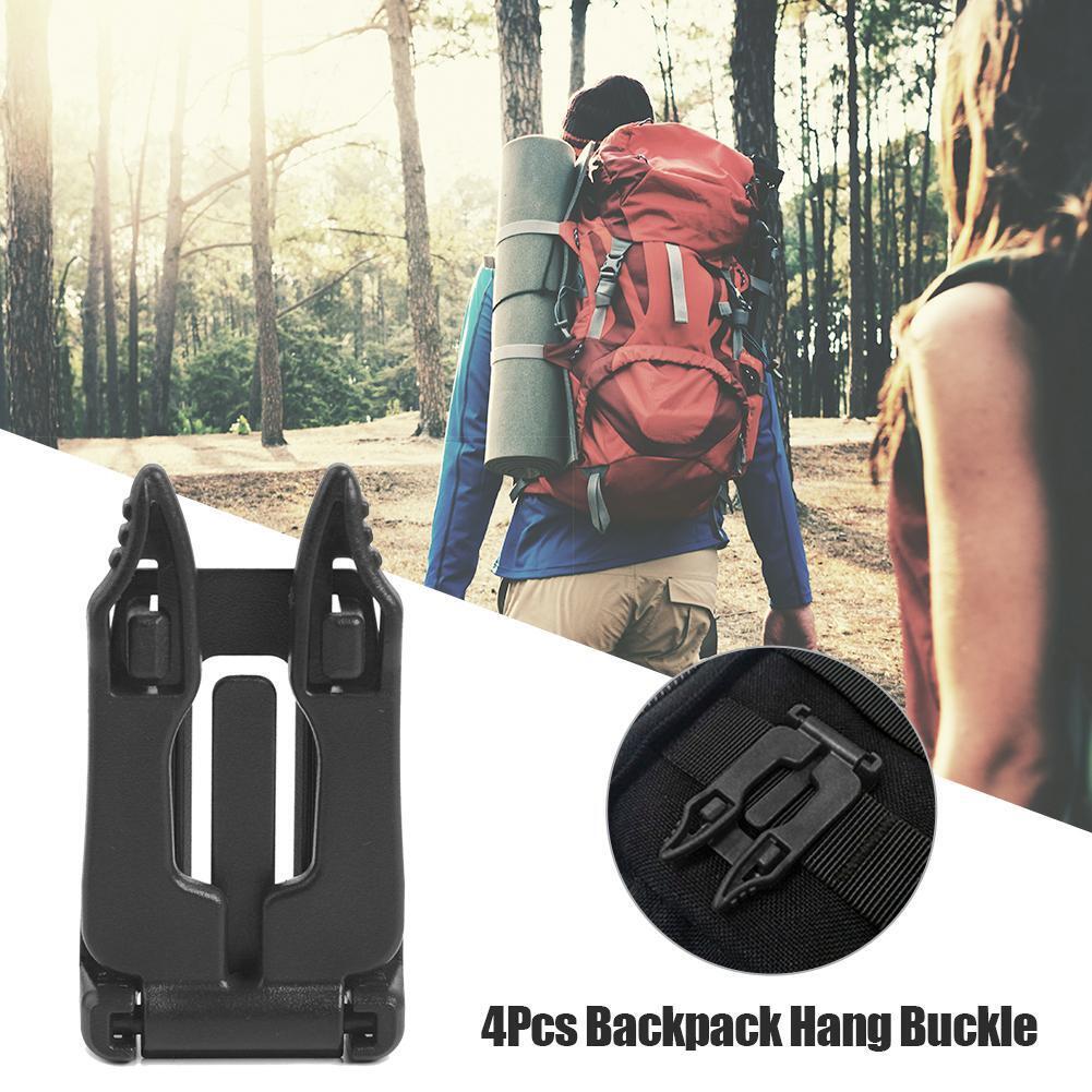 4pcs/pack Outdoor ITW Webbing Molle Attach Backpack Hang Buckle (Black)