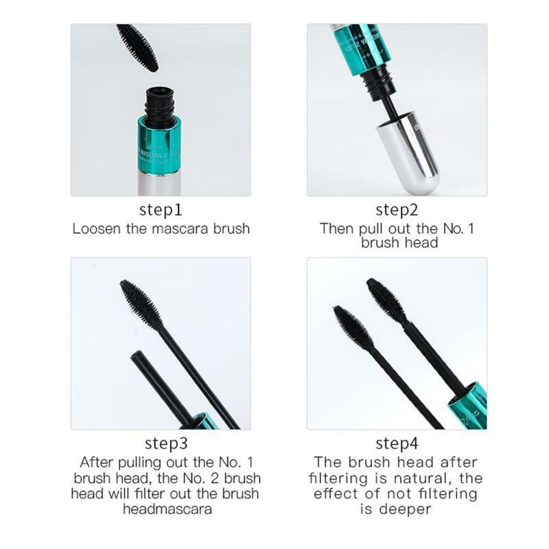4D Silk Fiber Lash Mascara,2in1 Thrive Mascara Waterproof Mascara for Eye Makeup
