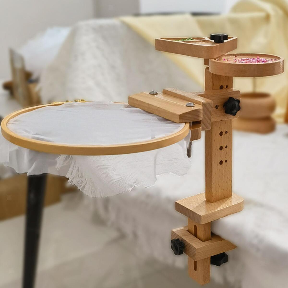 Embroidery Hoop Holder with Table Clamp 360 Degree Rotation Adjustable for