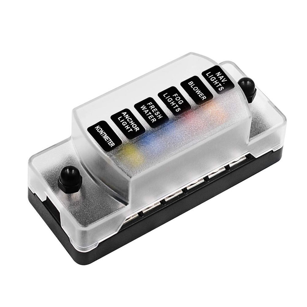 Boat RV Marine Car Accessory Block Fuse Box Plastic Cover Blade Fuse Holder