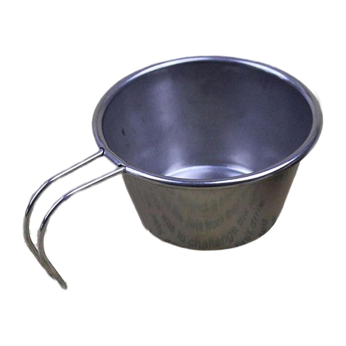 Stainless Steel Camping Cup 60ml with Handle Soup Bowl Heat Resisting Sturdy