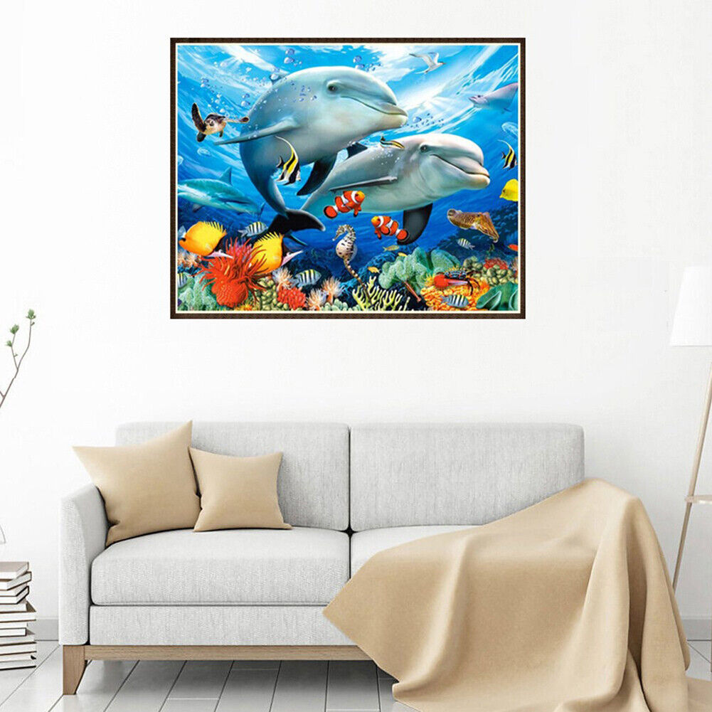 Brother Dolphin 5D Diamond Painting Embroidery DIY Cross Stitch Home Decor