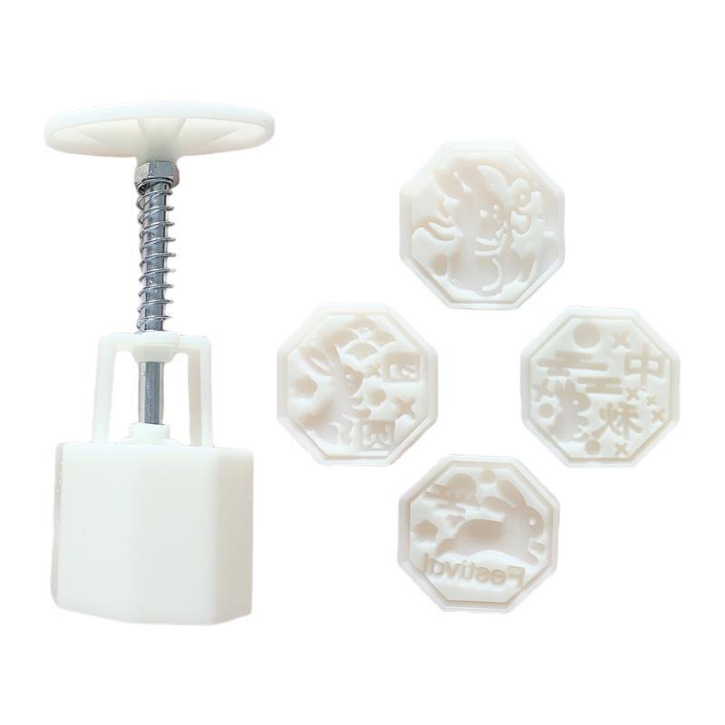 Octagonal Side Rabbit Shape Pattern Mung Bean Cake Mooncake Hand-pressing Moulds