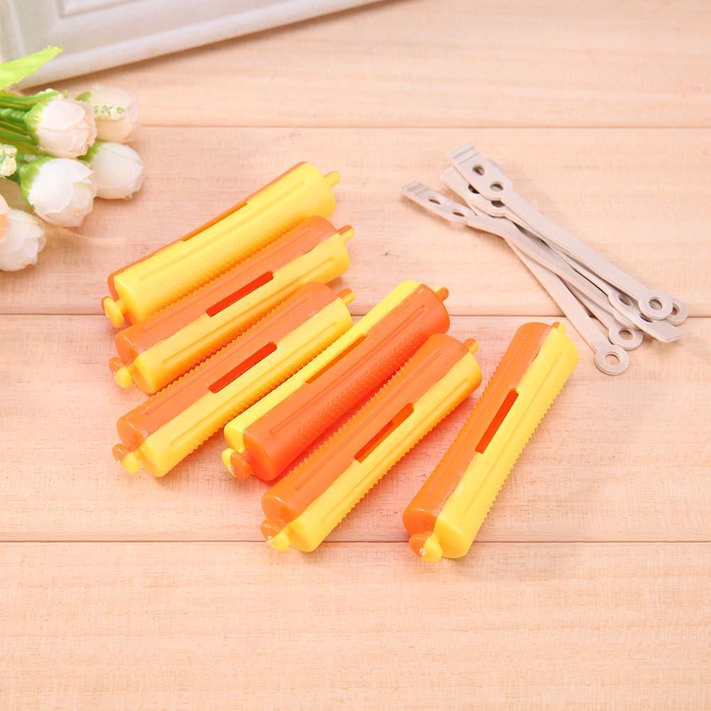 6pcs Perm Bar Rubber Band Hair Curler Hairdressing Tool(Random Color/8#)