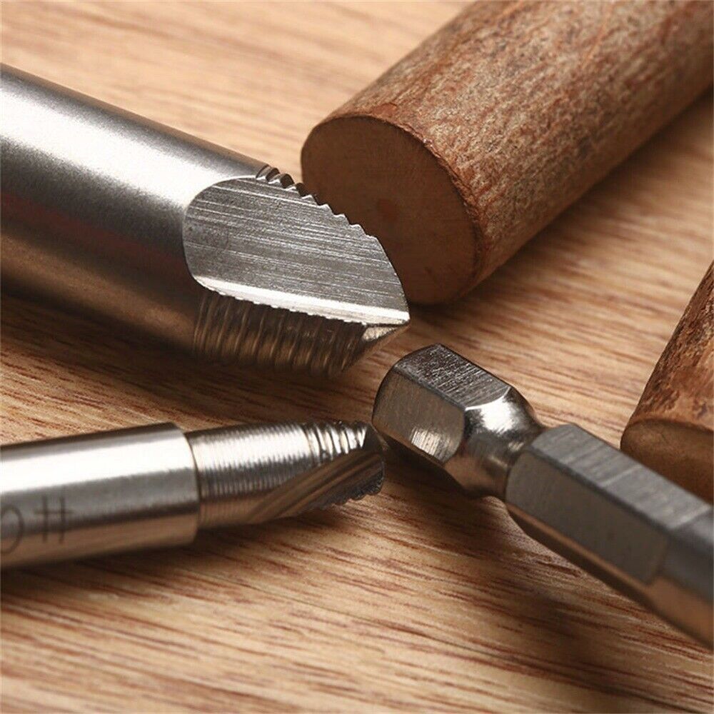 5Pcs Damaged Screw Extractor Easy Out Set Bolt Stud Remover Tools Kit Hex Shank