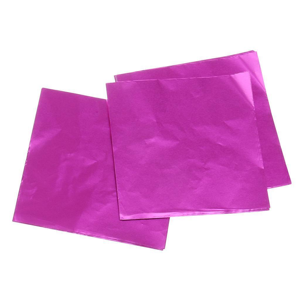 100pcs Sweets Candy Package Foil Paper Chocolate Lolly Wrappers Pink