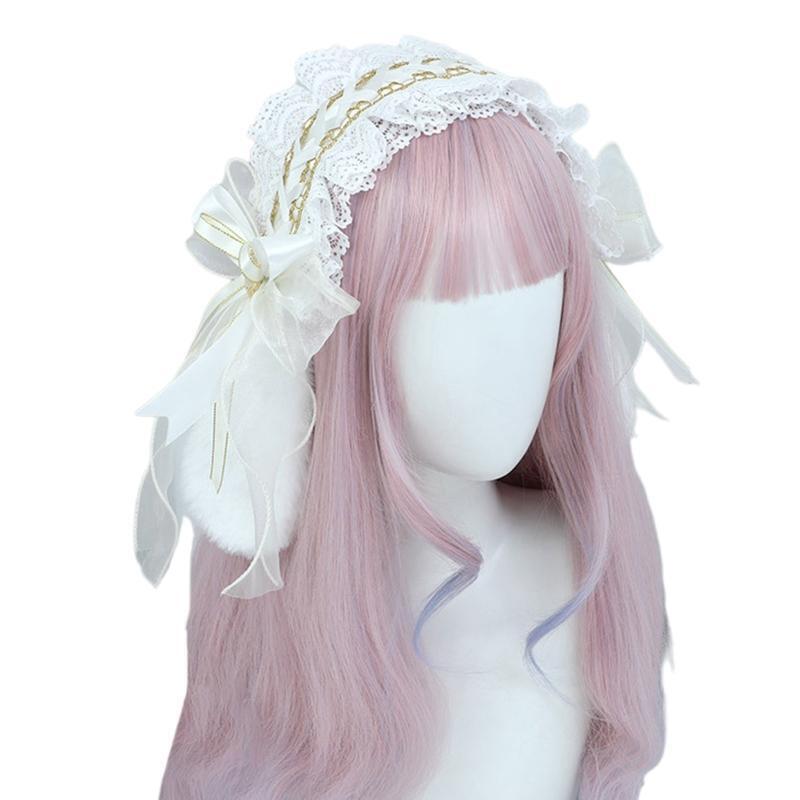 Women Pleated Lace Headband Hair Holder Girl Makeup Hairband Birthday Hair Decor