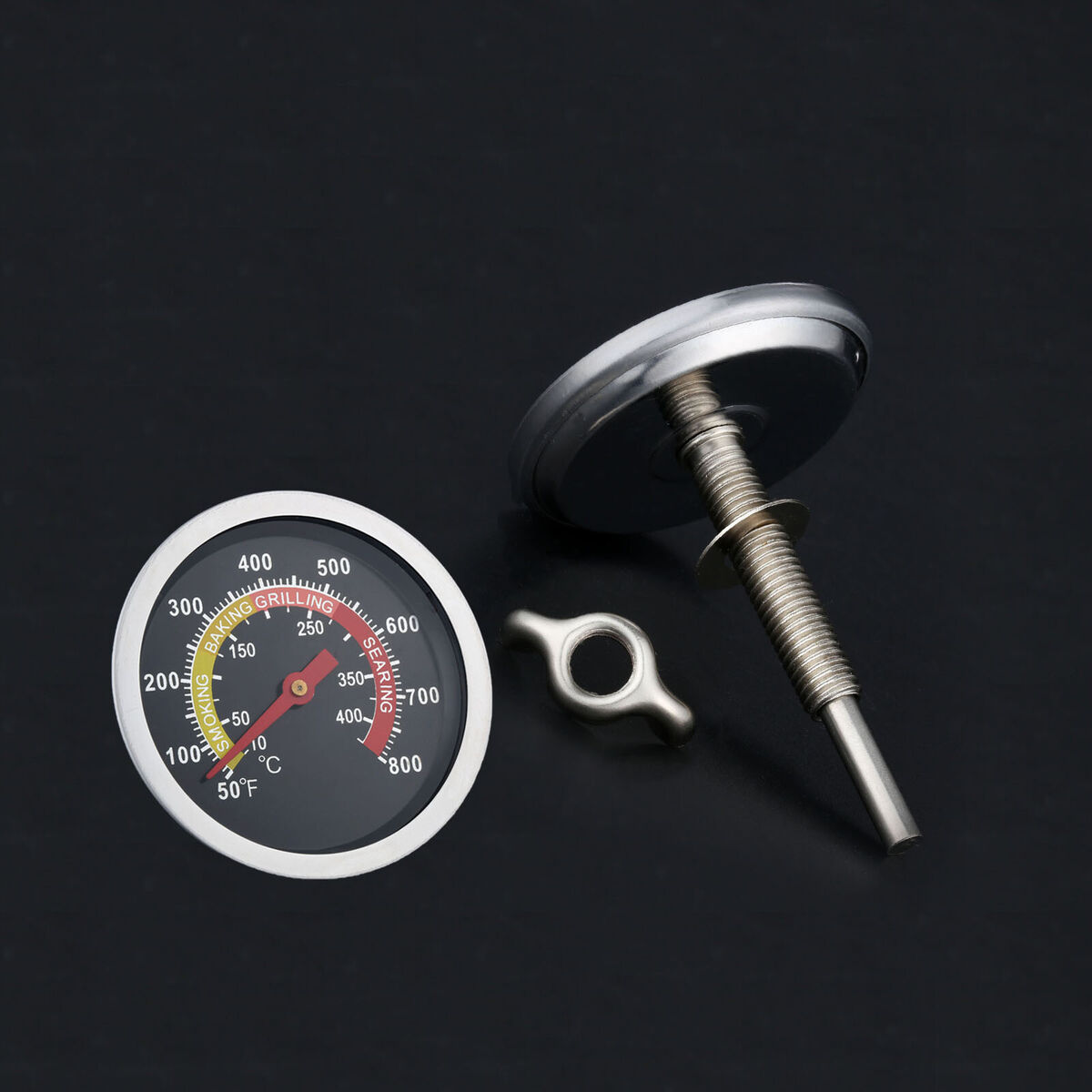 Steel Barbecue BBQ Oven Grill Wood Smoker Thermometer Temperature Gauge 800?