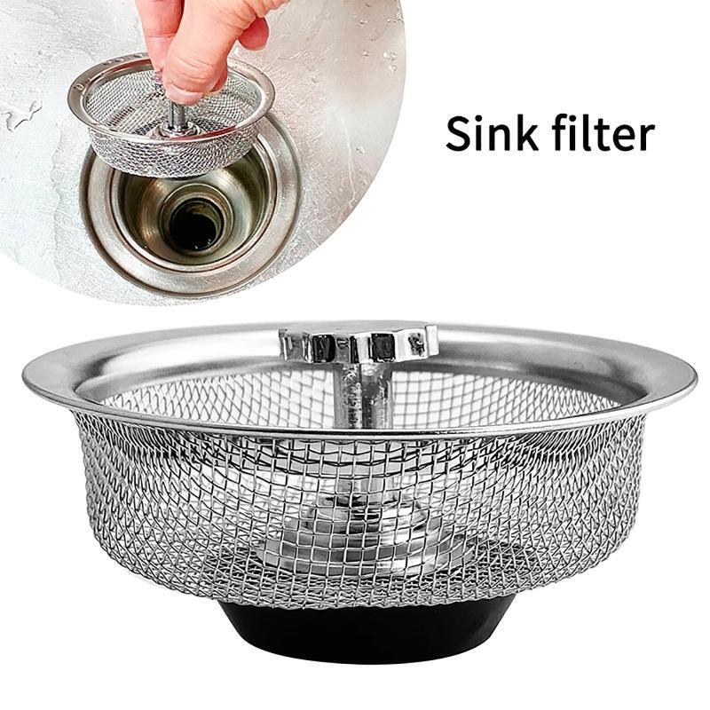 Stainless Steel Sink Strainer Waste Disposer Outfall Filter Hair Water Stopper