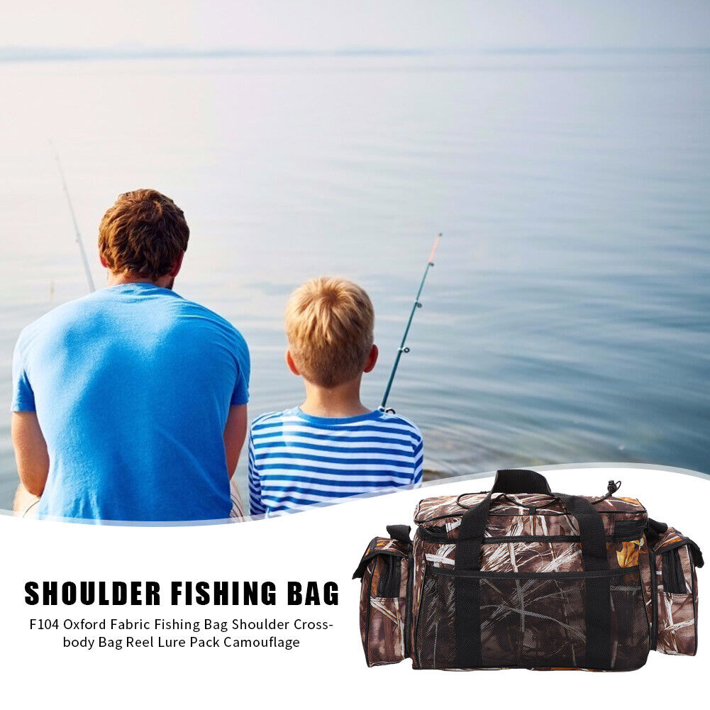 F104 Fishing Bag Oxford Fabric Lure Storage Pack Shoulder Crossbody Bag