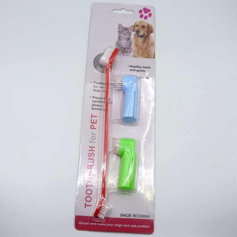 Dogs Toothbrush Set Dental Cleaning Brushes for Cleaning Pet Mouth Angled Brush