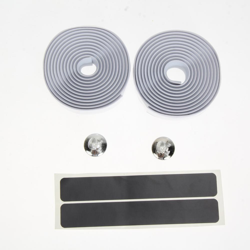 Cycling Cork Handlebar Tape Black + 2 Bar Plug Carbon fiber white