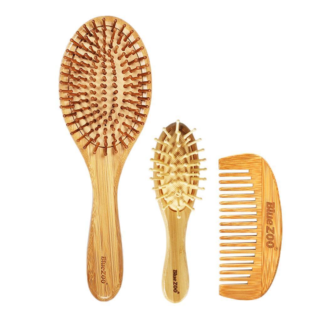 3pieces Antistatic Hair Brush - Curved Wood Spider Brush
