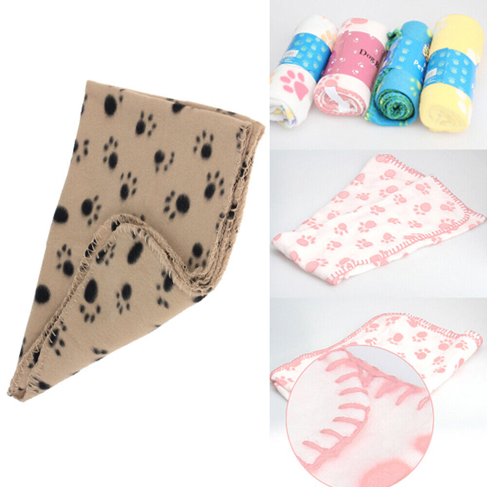 Soft Cozy Paw Prints Handcrafted Pet Fleece Blanket Brand New