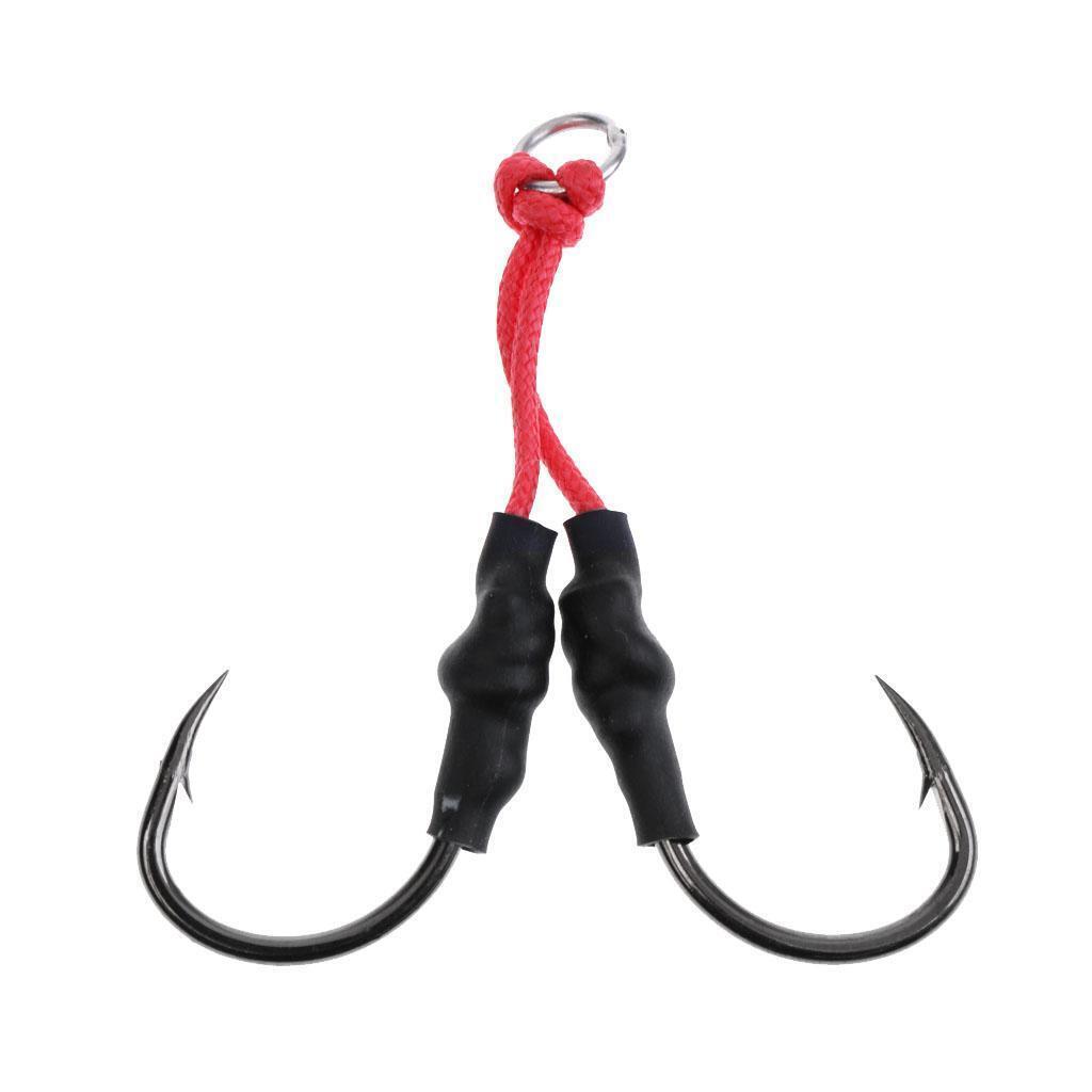 5Pcs Saltwater Jigging Dual Assist Hook 5/0# Offshore Deep Sea Fishing Hooks