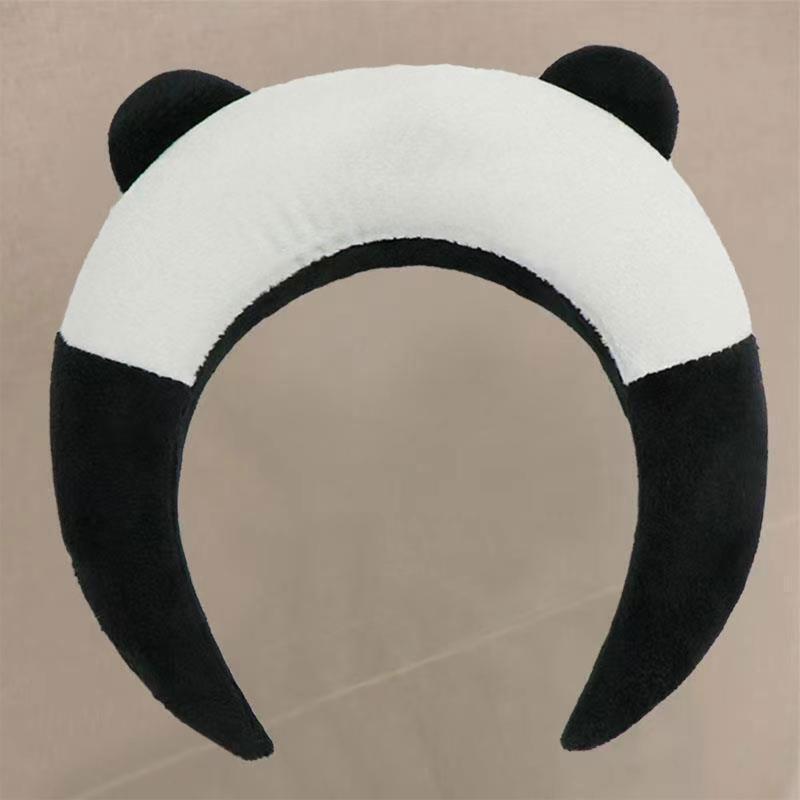 Cute Stuffed Pandas Shape Hair Hoop Women Plush Headband Makeup Hair Supplies