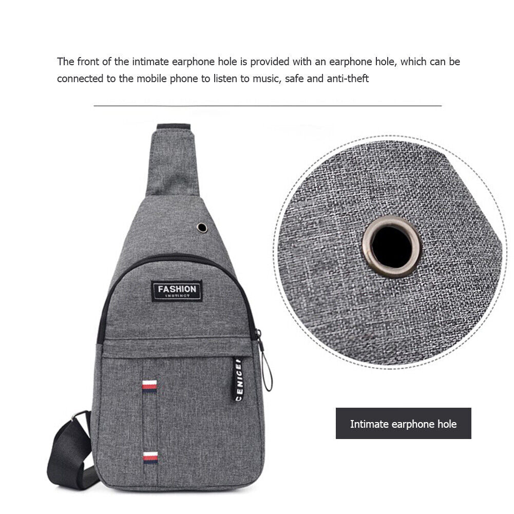 Women Fashion Solid Color Shoulder Chest Bag Travel Large Handbags (Gray)