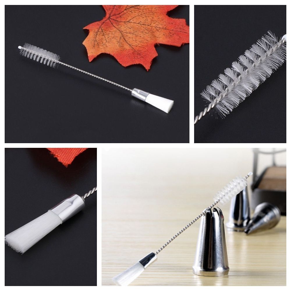 Double head Icing Nozzles Cleaning Brush Stainless Steel Cake Decorating Tip