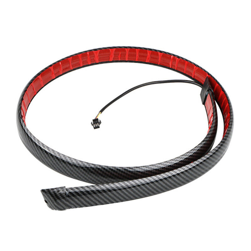 CarbonFiber Style LED Car Tail Brake Light Strip Rear Wing Spoiler Lip Trim