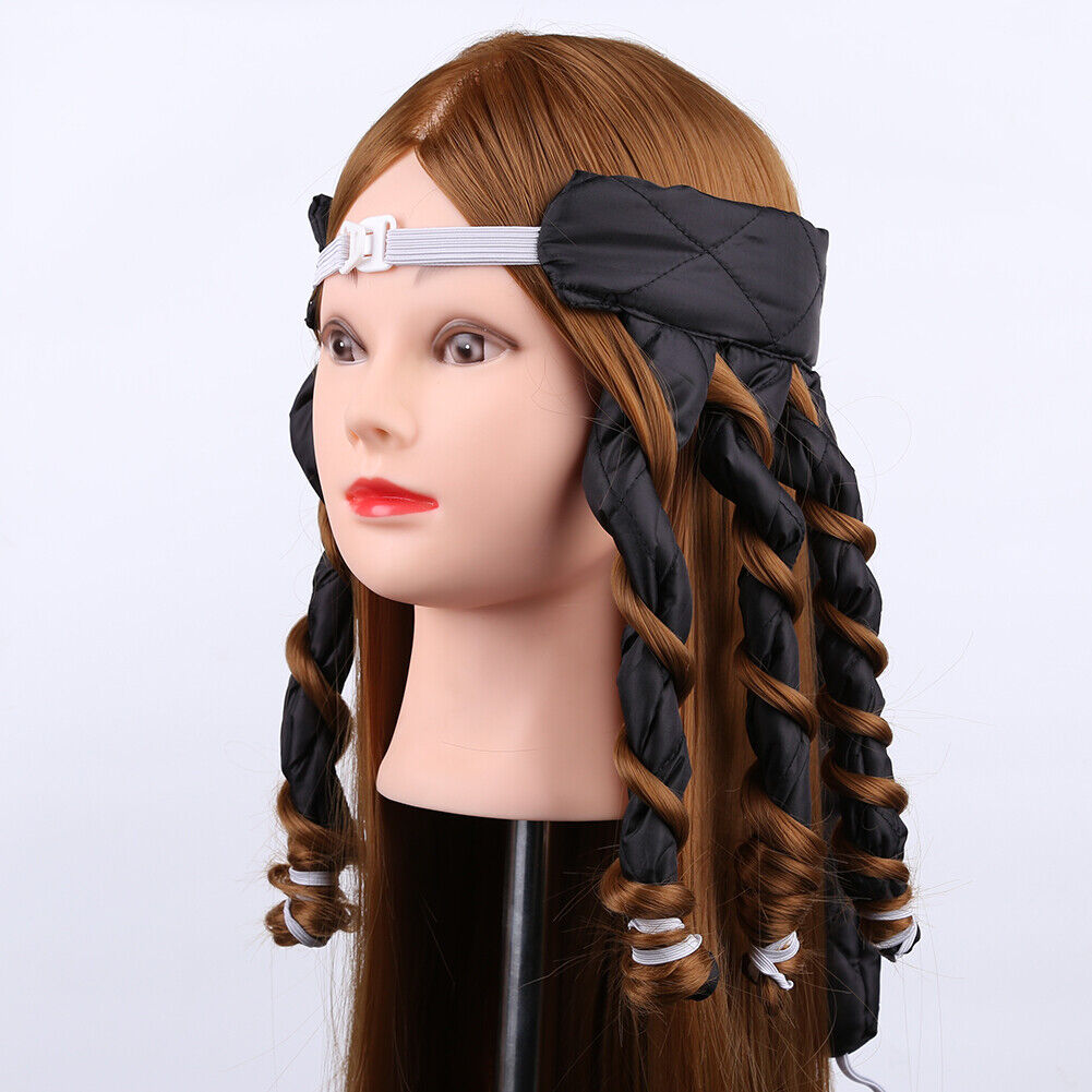 Heatless Spiral Curlers Sleeping Headband Hair Curler Hair Styling (Black)