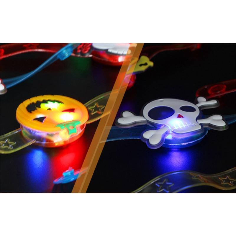 Glowing Silicone Bracelet Party Favors with Pumpkin Ghosts Design Soft Wristband