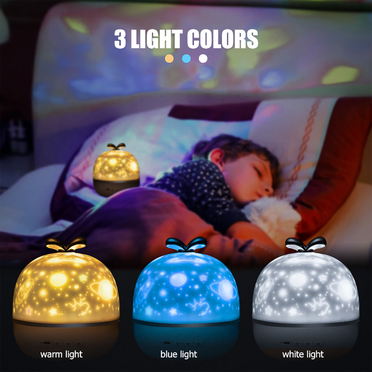 Projector Night Light with 10 Films for Kids Bedroom Star Sky Romantic Lamp