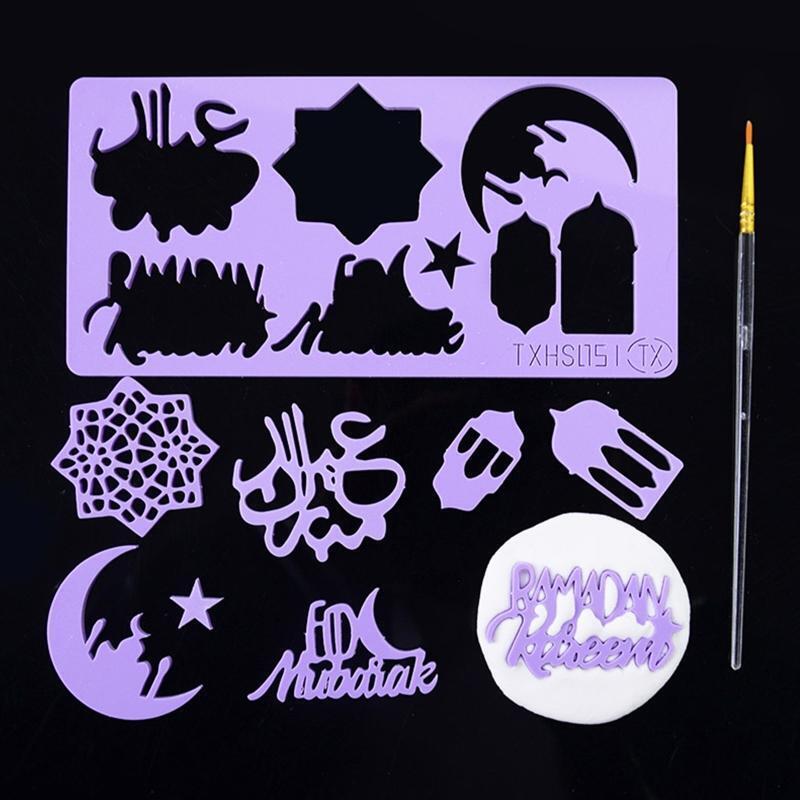 Eid Mubarak Press Stamp Molds Cookie Embossed Cutter Ramadan Moon Mold Cake