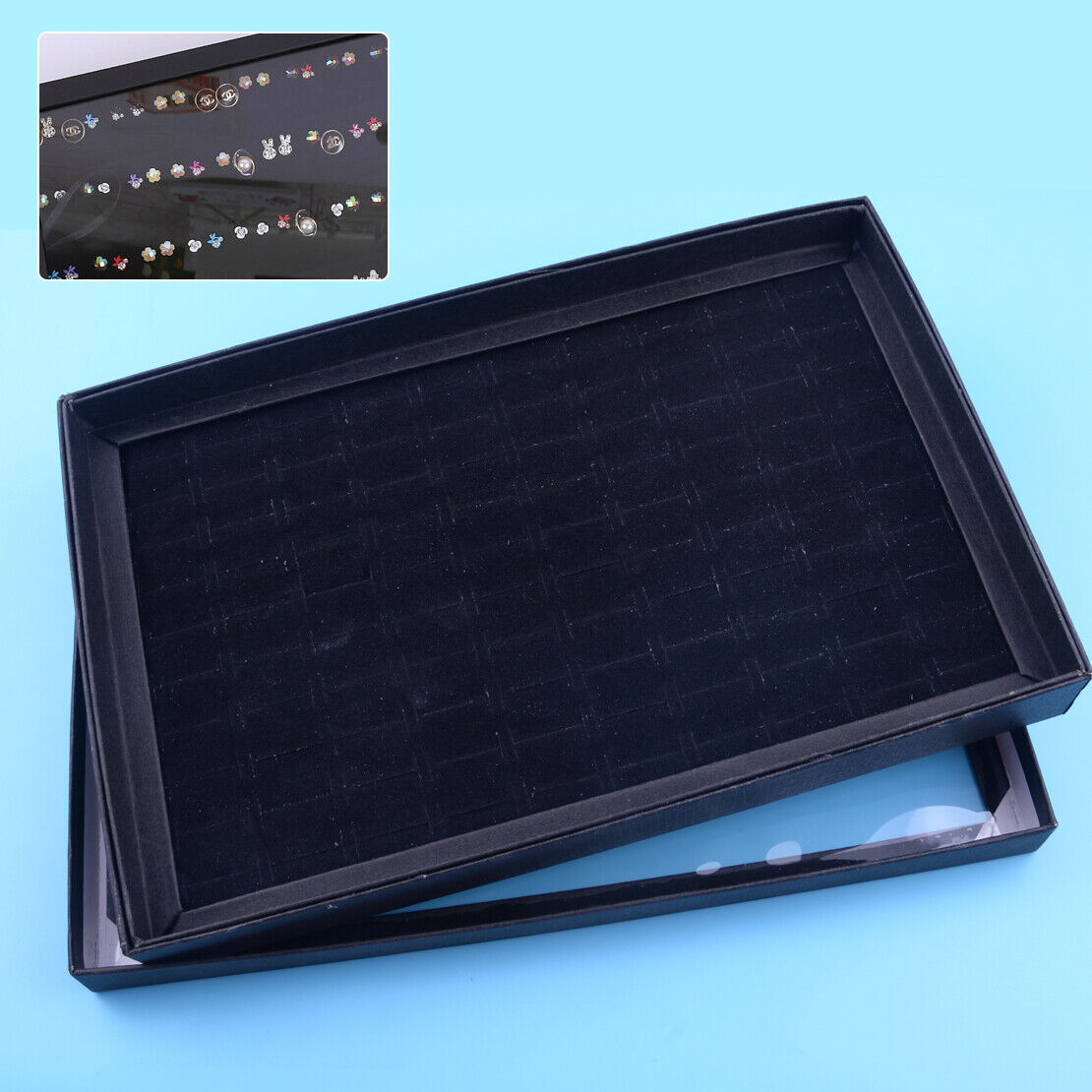 100 Slots Ring Earring Display Case Organizer Jewelry Storage Box Tray Holder li