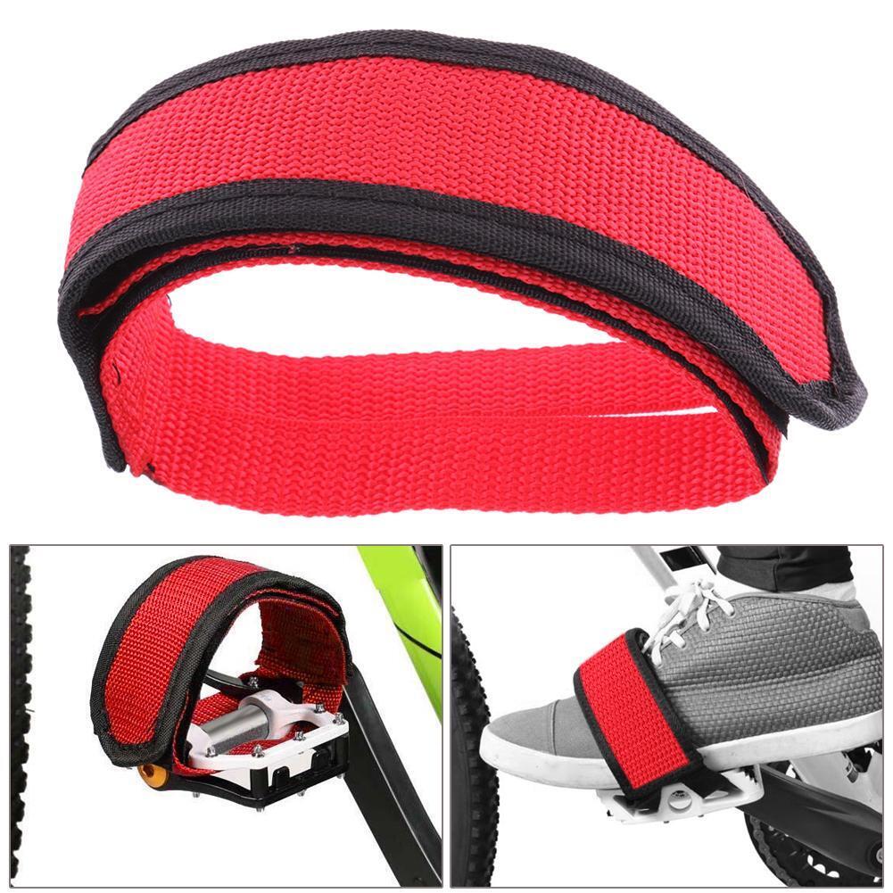 1pc Bicycle Fixed Gear Cycling Pedals Bands Feet Set With Straps Beam
