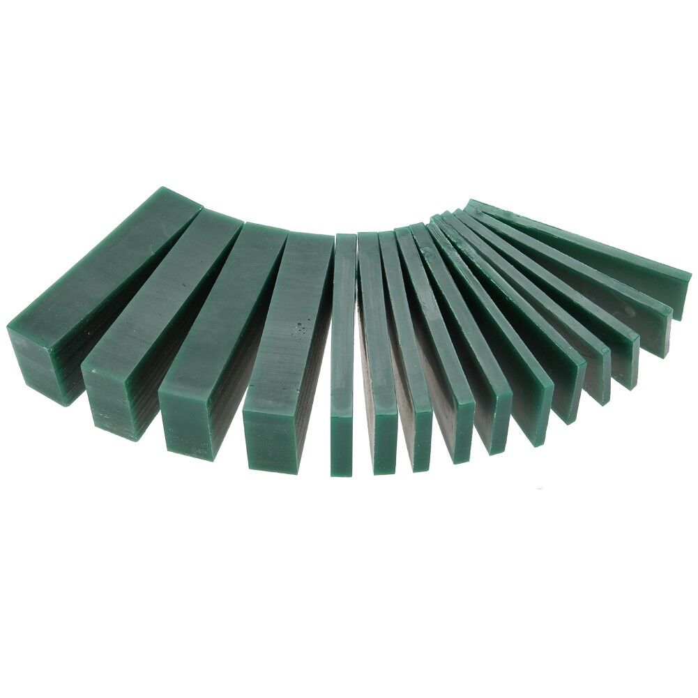 15-Piece Dark Green Jewelry Pattern Making Carving Melting Hard Wax Block