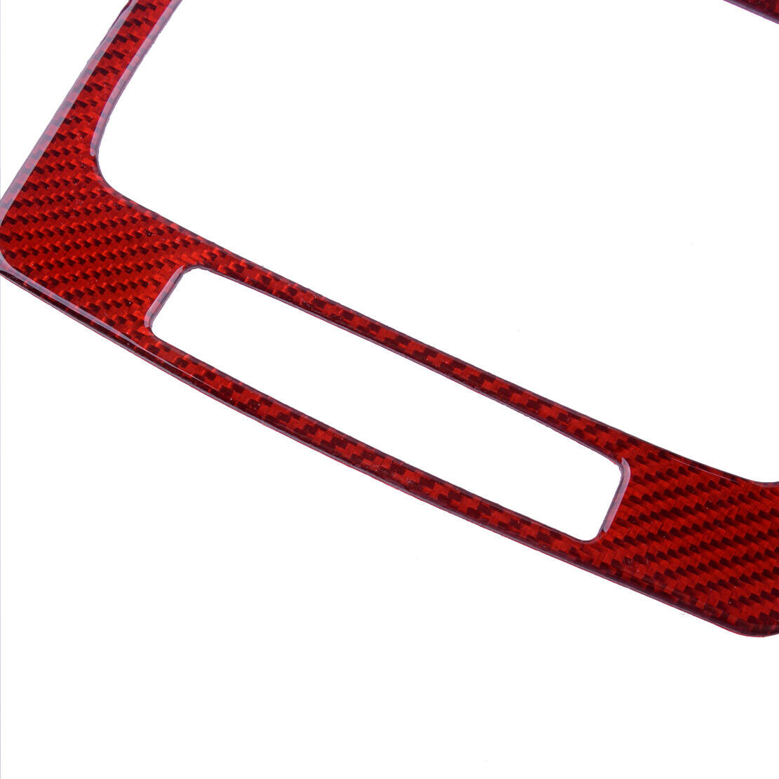 Red Carbon Fiber Gear Shift Panel Cover Frame fit for Benz C W204 fr 2007-2013