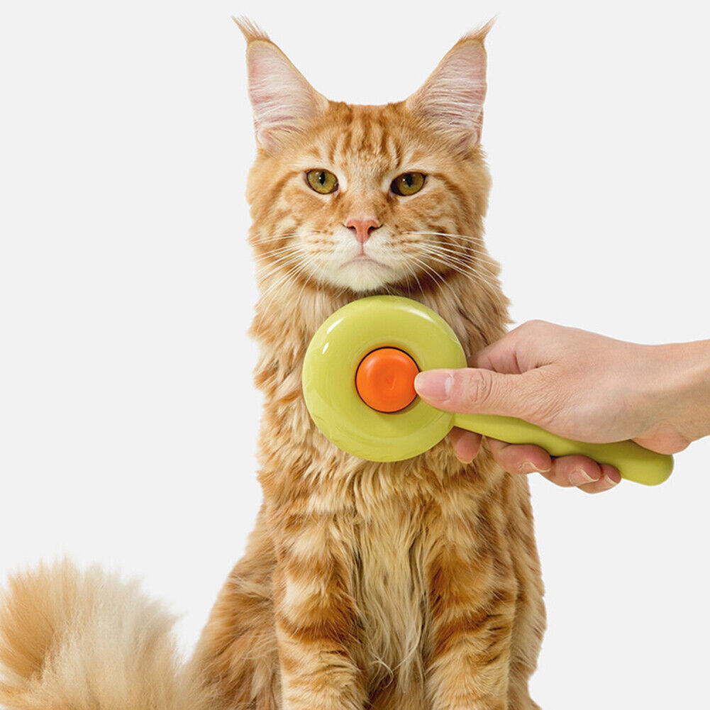 Donut Pet Dog Cat Needle Comb Removal Brush Shedding Hair Grooming (Green)