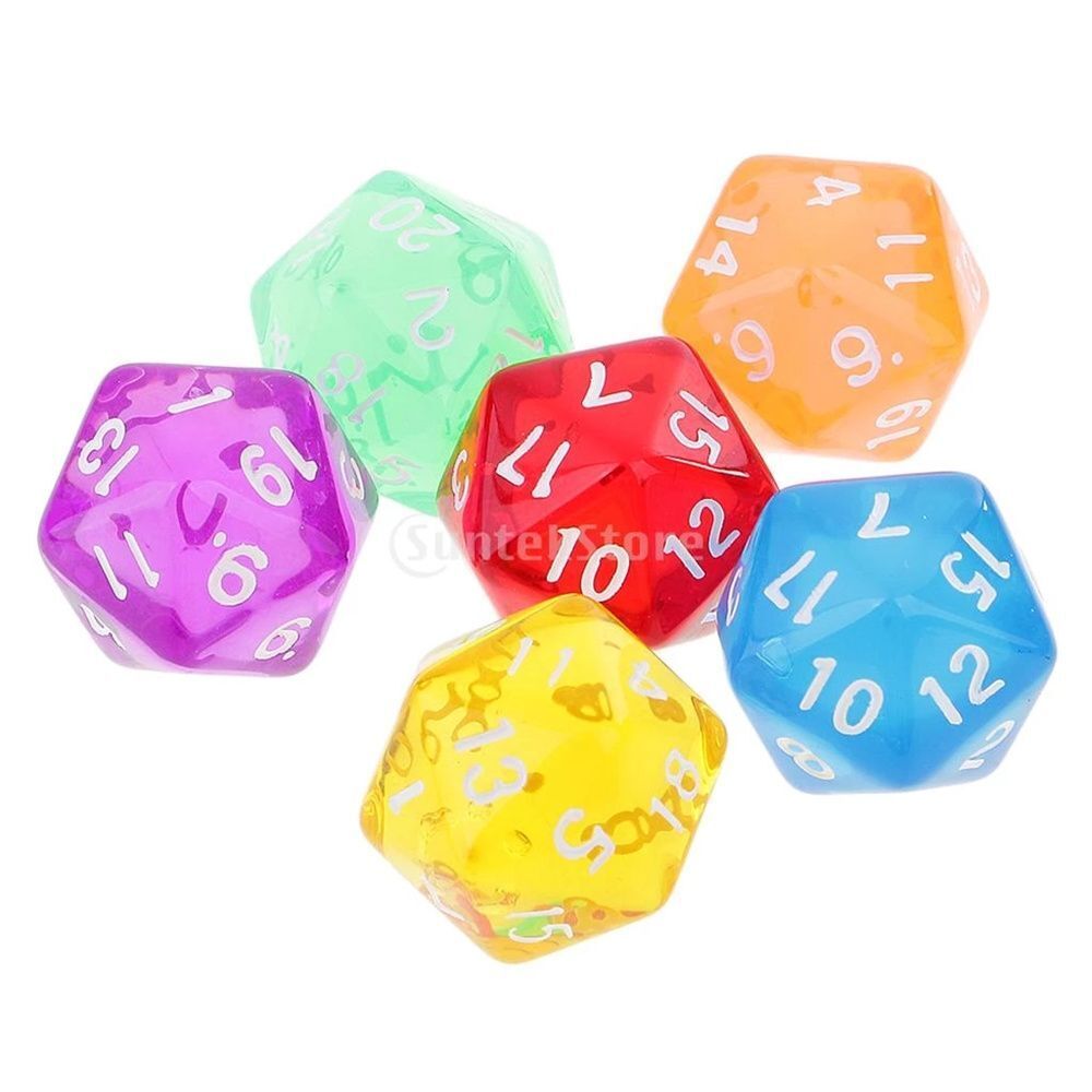 12Pcs For TRPG DND Glitter D20 Party Dices Game Accessory Dice Set Iidescent