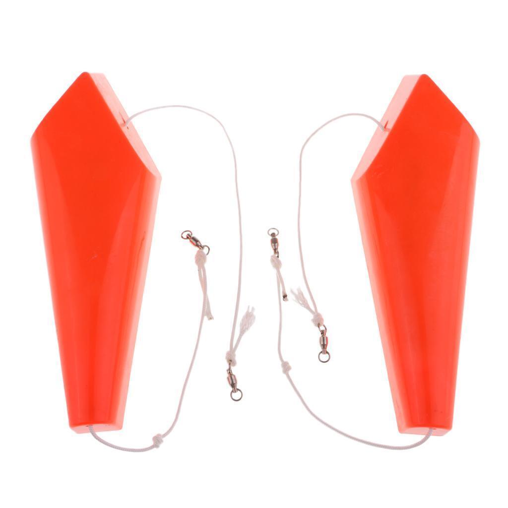 1 Pair Left and Right Splashing Floats Orange Trolling Accessory Side Planer