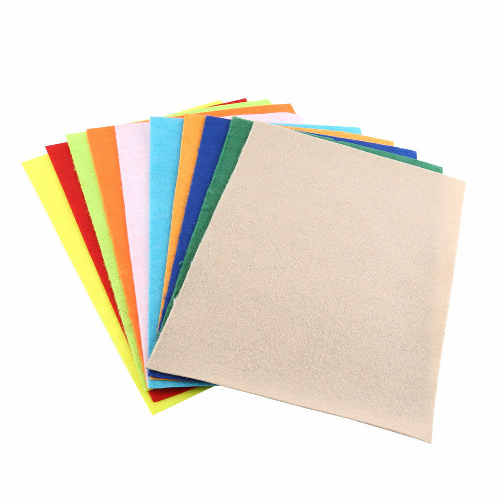 10pcs Mix Color Squares Non Woven Felt Fabric Sheets For Kids DIY Art Handcraft