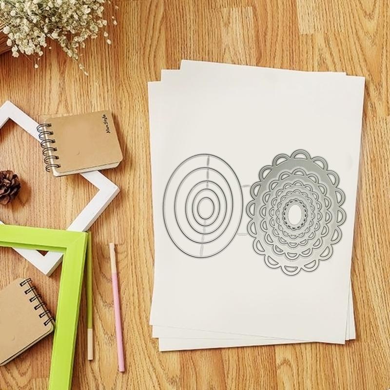 Lace Oval Nesting Frame Metal Cutting Dies Stencil DIY Scrapbooking Template
