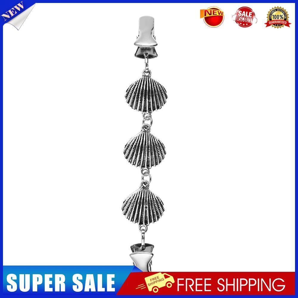 Beach Chain Collar Clips Women Cardigan Sweater Pin Jewelry Gift (Shell)