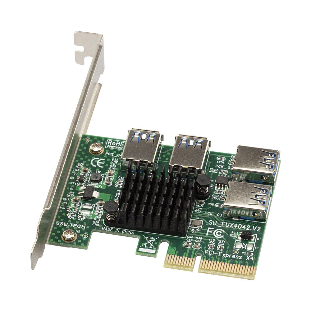 PCI-E Multiplier Extender Module 1 To 4 PCI-Express Slot USB 3.0 Riser Card