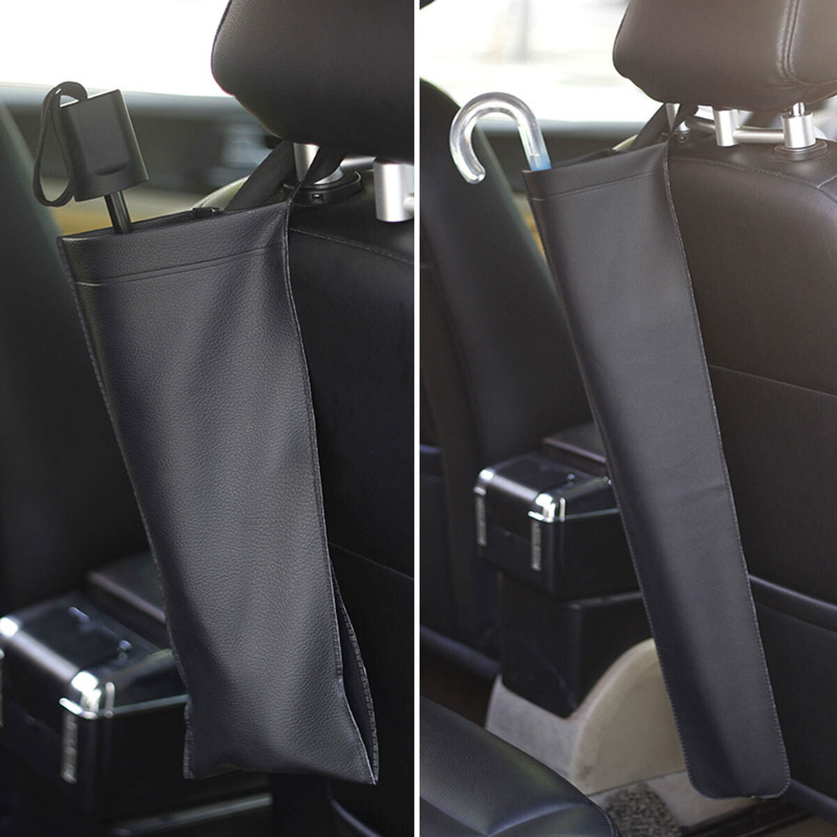 Faux Leather Car Umbrella Cover Waterproof Foldable for Long & Short Handle
