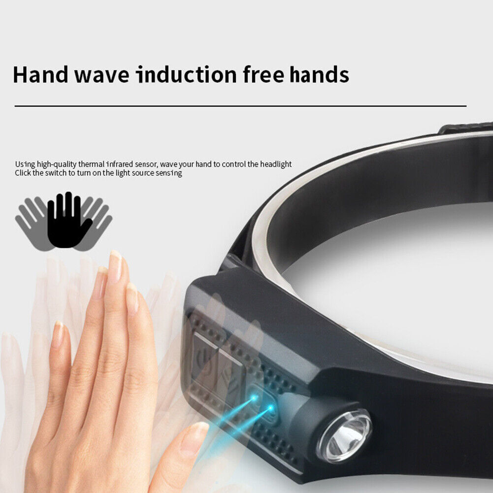 XPE COB LED Headlamp Wave Induction 400lm Waterproof Safety Work Headlight