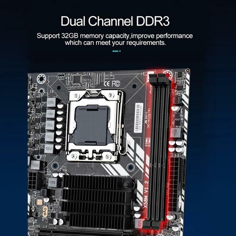 X58M 2.0 Motherboard CPU LGA 1366 PCI-E 16X 32GB 2 X DDR3 Memory Slot NVME M.2