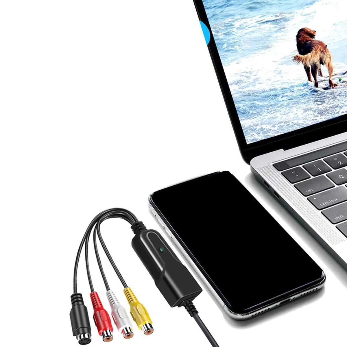 USB 2.0 Audio Video Converter Transfer Grabber Adapter Cable for PC
