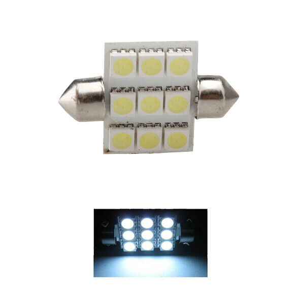 Car White 5050 SMD 9 LED Lights Bulb Lamps Dome Festoon 36mm New6585
