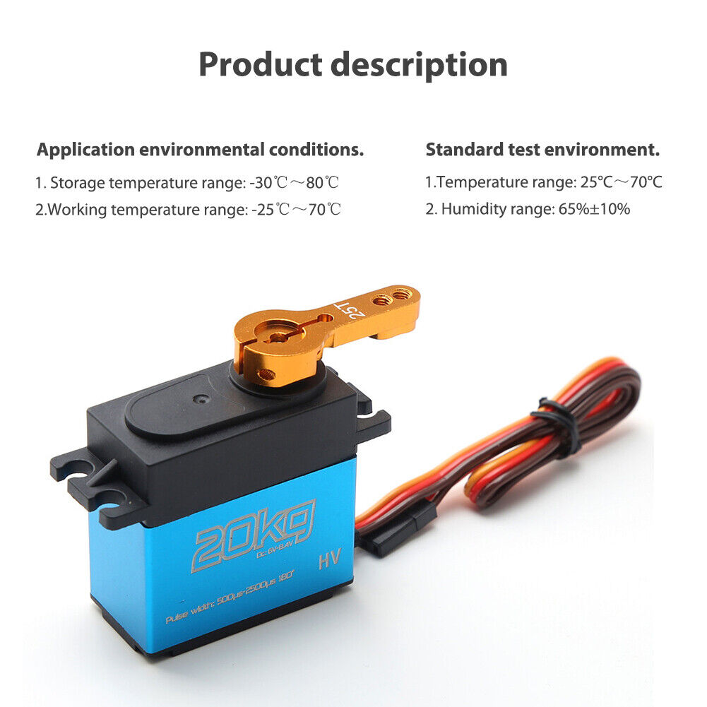 20kg Adjustable Digital Servo 180 Degree Stainless Steel Gear Servo Arm