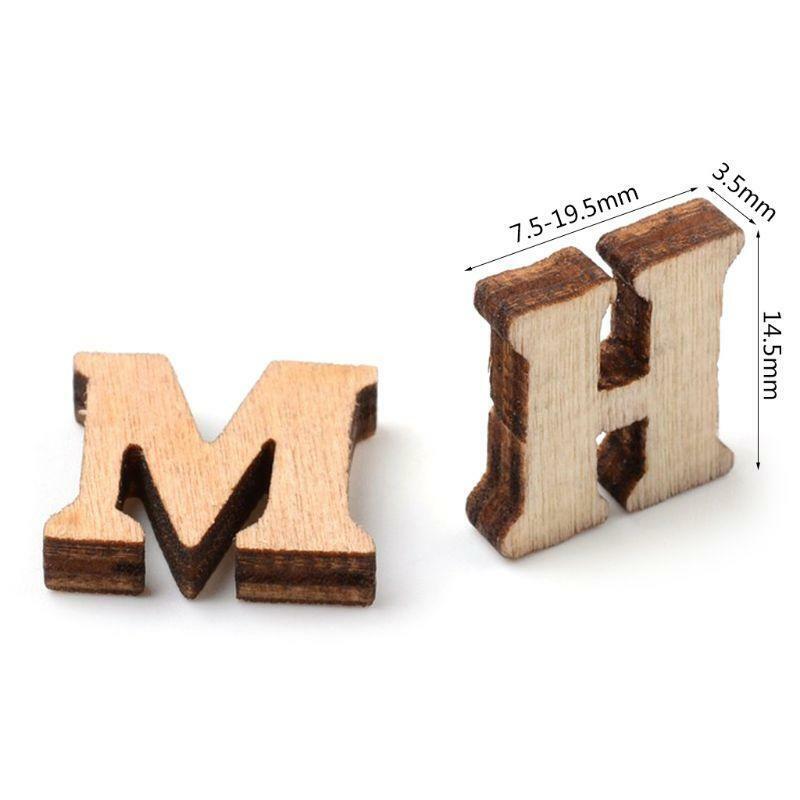 100pcs Unfinished Wooden Capital Letters Alphabet DIY Wood Cutout Discs for Art